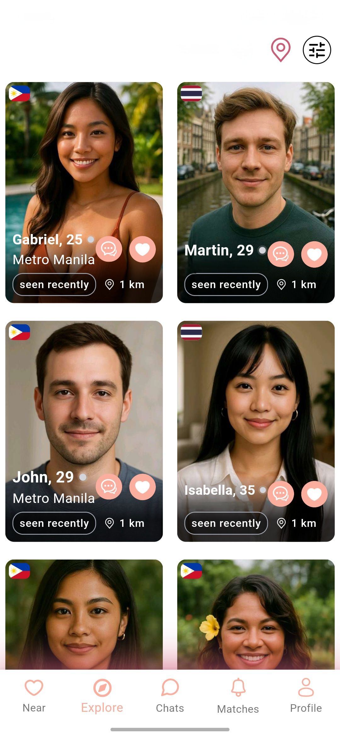 Explore screen